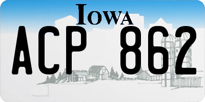 IA license plate ACP862