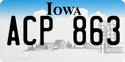 IA license plate ACP863