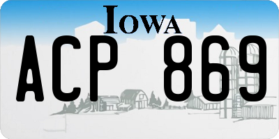 IA license plate ACP869