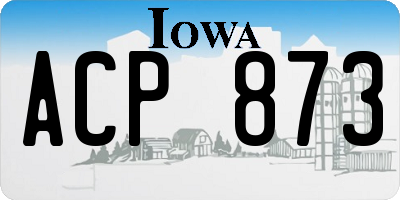 IA license plate ACP873