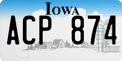 IA license plate ACP874