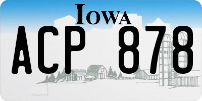 IA license plate ACP878