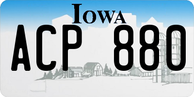 IA license plate ACP880