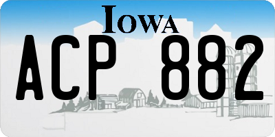 IA license plate ACP882