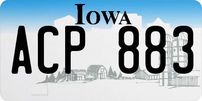 IA license plate ACP883