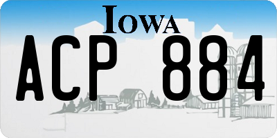 IA license plate ACP884