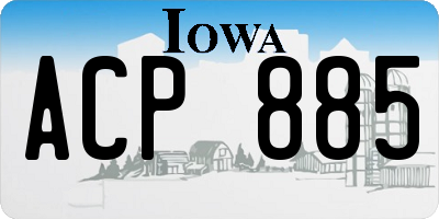 IA license plate ACP885