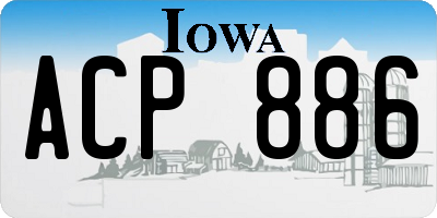 IA license plate ACP886