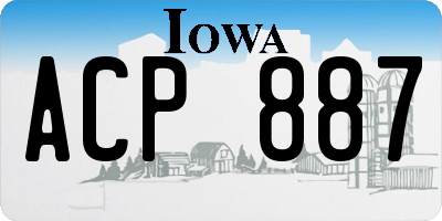 IA license plate ACP887