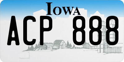 IA license plate ACP888