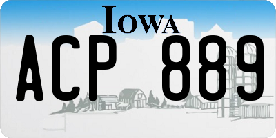IA license plate ACP889
