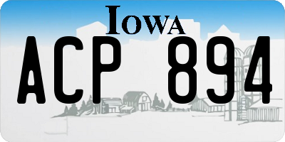 IA license plate ACP894