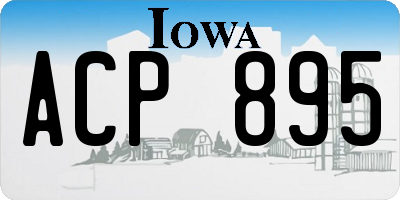 IA license plate ACP895