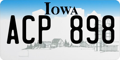 IA license plate ACP898