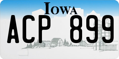 IA license plate ACP899