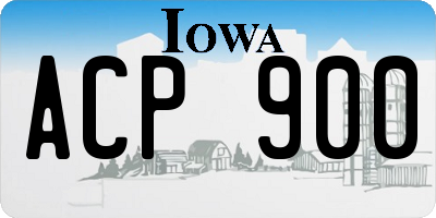 IA license plate ACP900