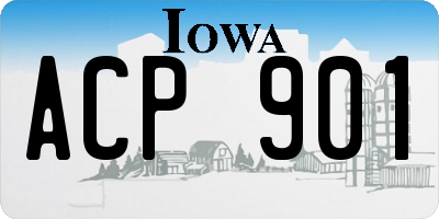 IA license plate ACP901