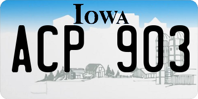 IA license plate ACP903