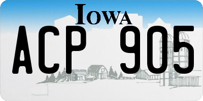 IA license plate ACP905