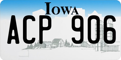 IA license plate ACP906
