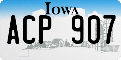 IA license plate ACP907