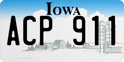 IA license plate ACP911