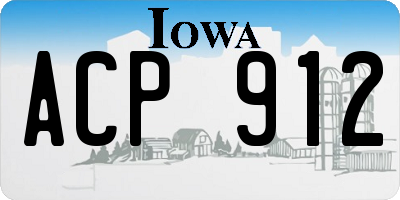IA license plate ACP912