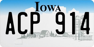 IA license plate ACP914