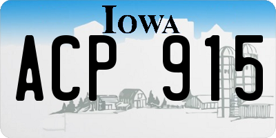IA license plate ACP915