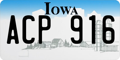 IA license plate ACP916