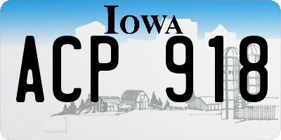 IA license plate ACP918