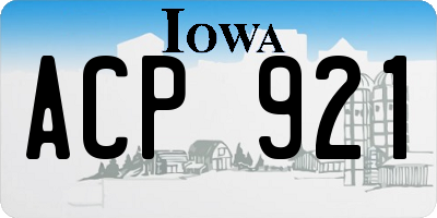IA license plate ACP921