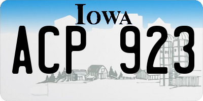 IA license plate ACP923