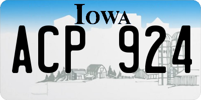 IA license plate ACP924