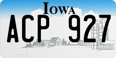 IA license plate ACP927