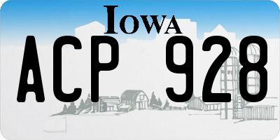 IA license plate ACP928