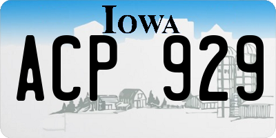 IA license plate ACP929