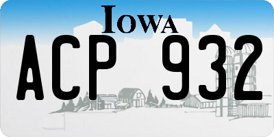 IA license plate ACP932