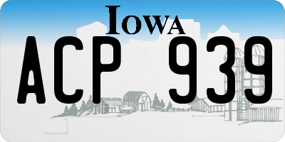IA license plate ACP939
