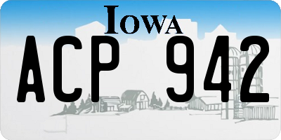 IA license plate ACP942