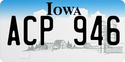 IA license plate ACP946