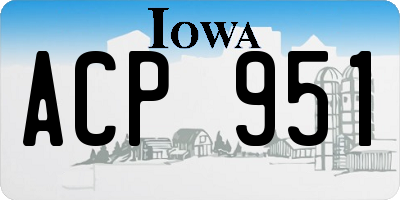 IA license plate ACP951