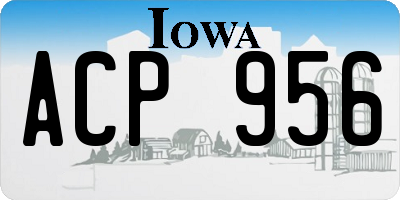 IA license plate ACP956