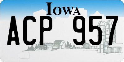 IA license plate ACP957