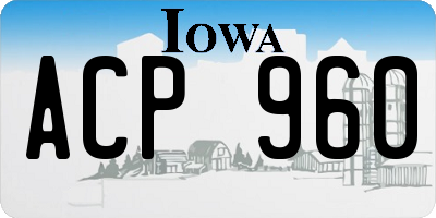 IA license plate ACP960