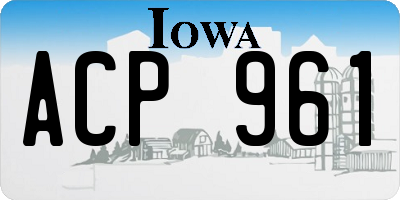 IA license plate ACP961