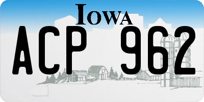 IA license plate ACP962