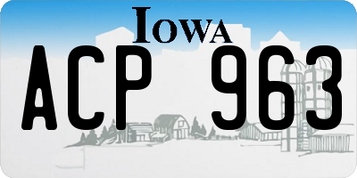 IA license plate ACP963