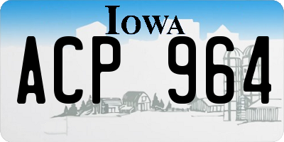 IA license plate ACP964