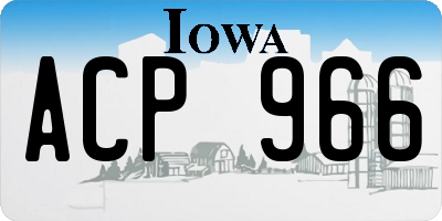 IA license plate ACP966